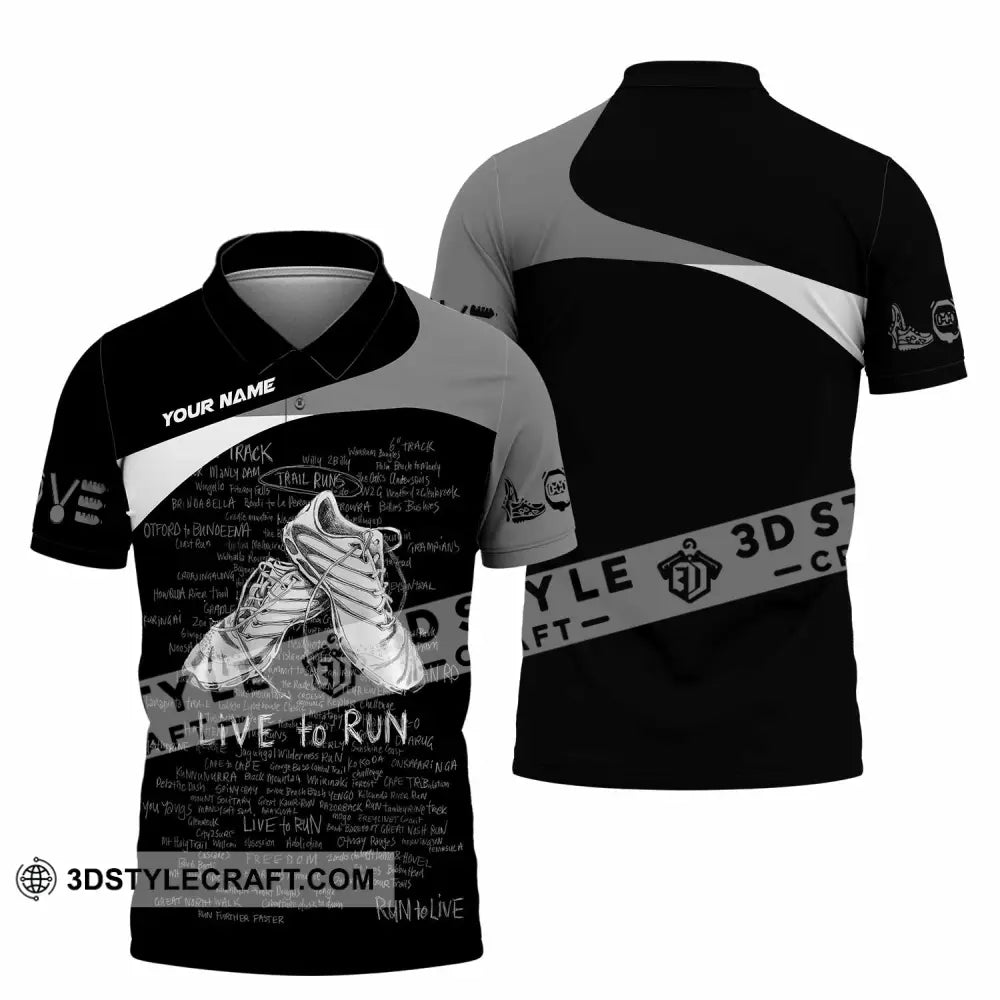 Unisex Shirt - Custom Live To Run 3D Shirt - Polo Shirt / S - T-shirt