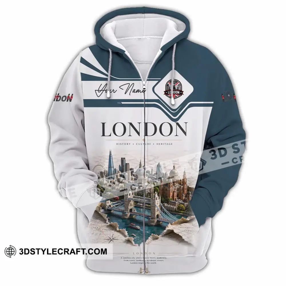 Unisex Shirt - Custom London Shirt - Zipper Hoodie / S - T-shirt