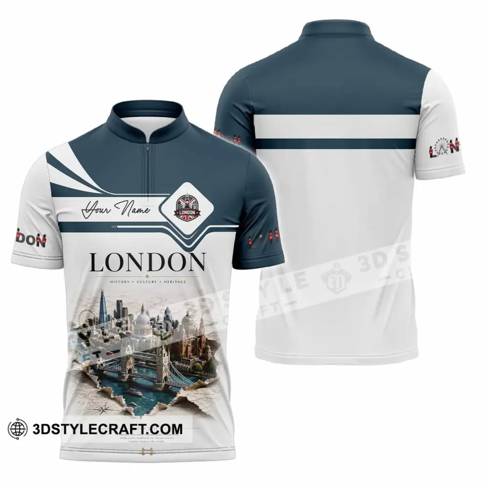 Unisex Shirt - Custom London Shirt - Zipper Polo Shirt / S - T-shirt