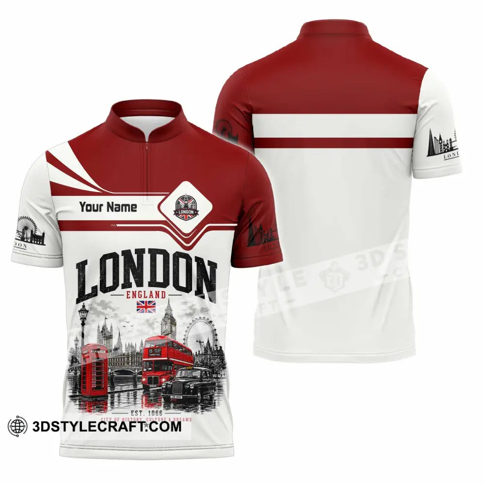 Unisex Shirt - Custom London Shirt - Zipper Polo Shirt / S - T-shirt