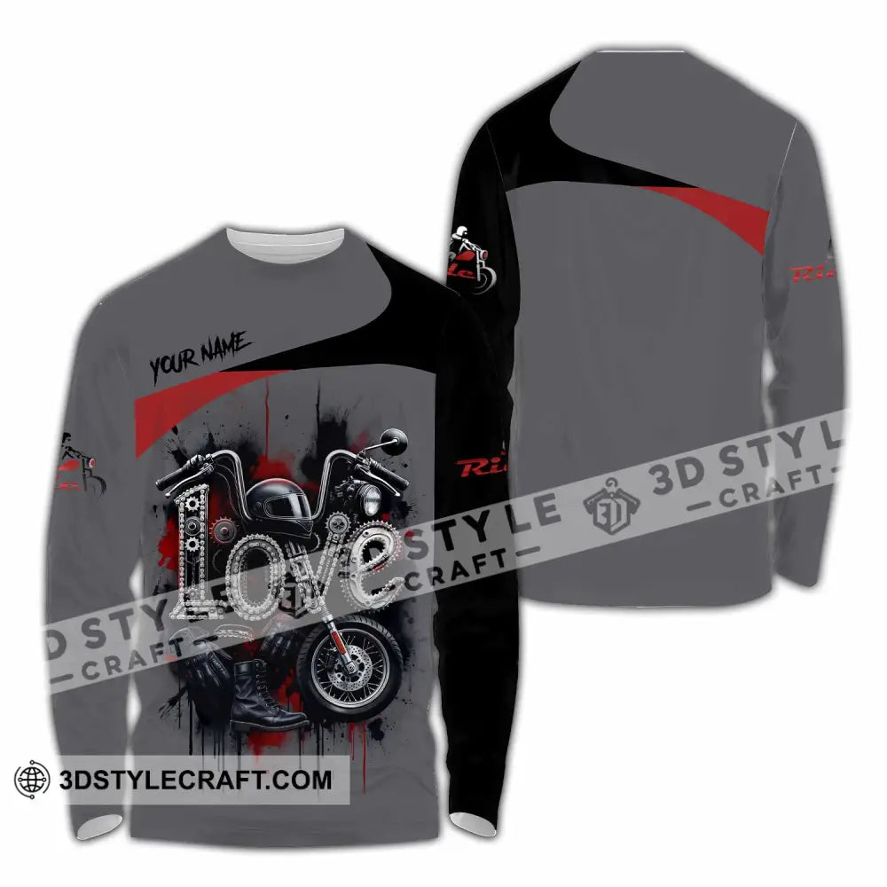 Unisex Shirt - Custom Love Rider 3D Shirt Long Sleeve Shirt / S T-shirt