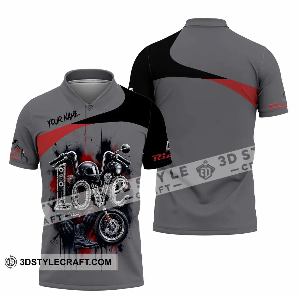 Unisex Shirt - Custom Love Rider 3D Shirt Polo Shirt / S T-shirt