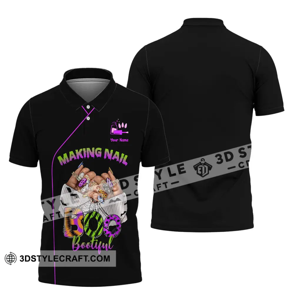 Unisex Shirt Custom Making Nail Bootiful Halloween Nails Artist Shirt Polo Shirt / S T shirt