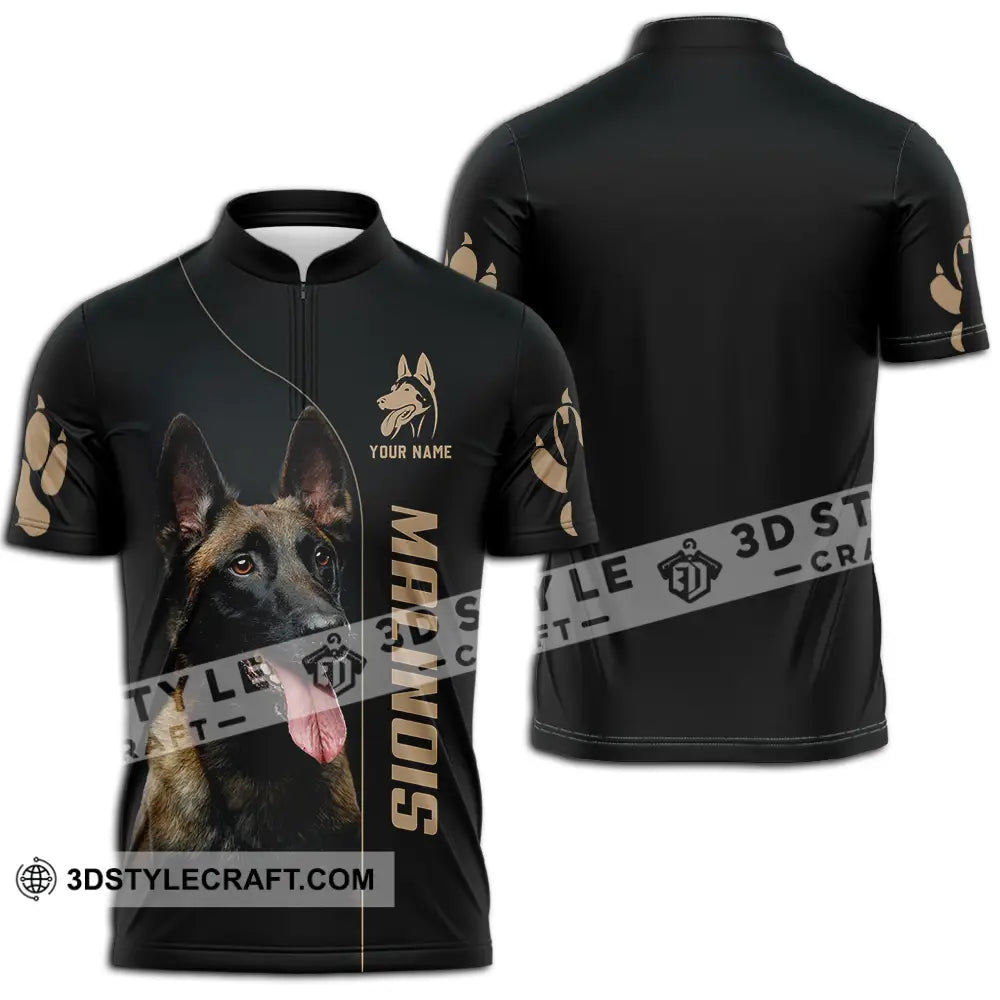 Unisex Shirt - Custom Malinois Pet Lover Shirt Zipper Polo Shirt / S T-shirt