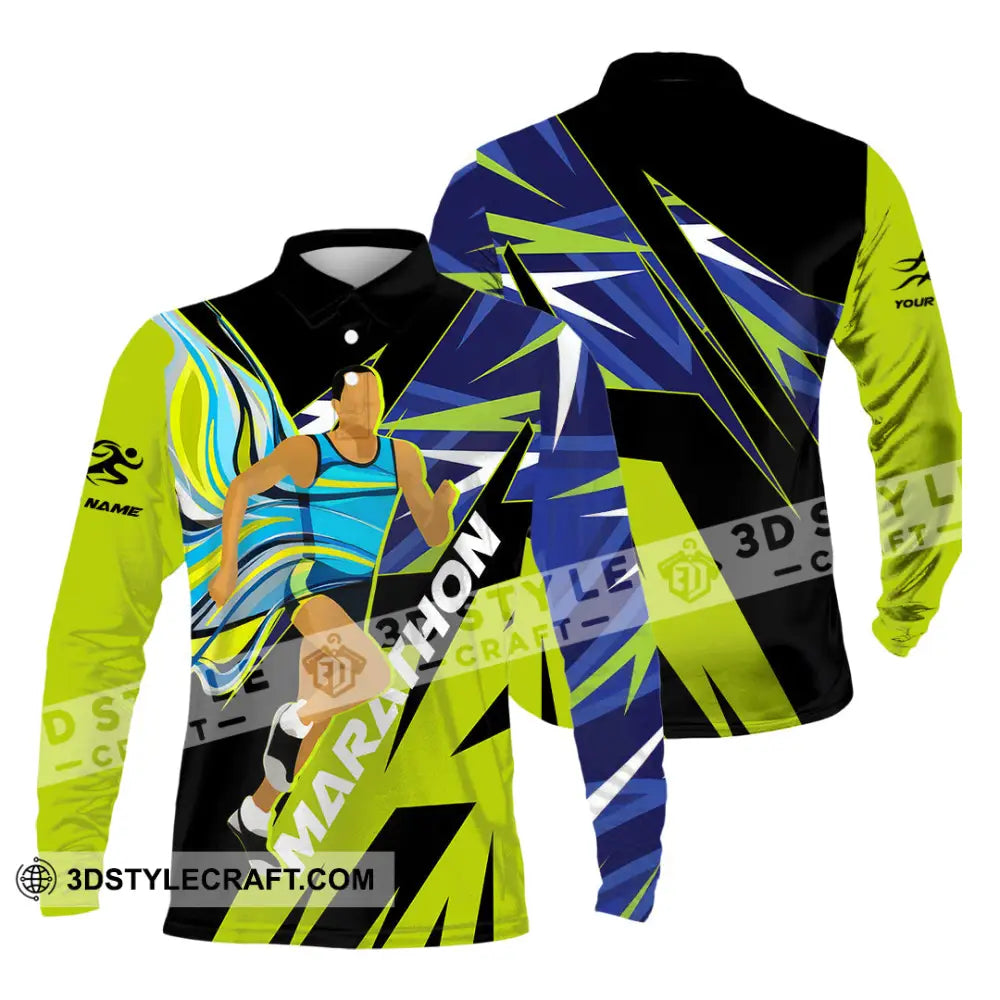 Unisex Shirt - Custom Marathon 3D Shirt Long Sleeve Polo / S T-shirt