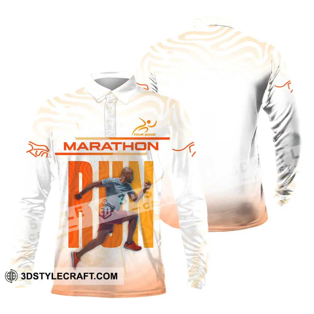 Unisex Shirt - Custom Marathon 3D Shirt Long Sleeve Polo / S T-shirt