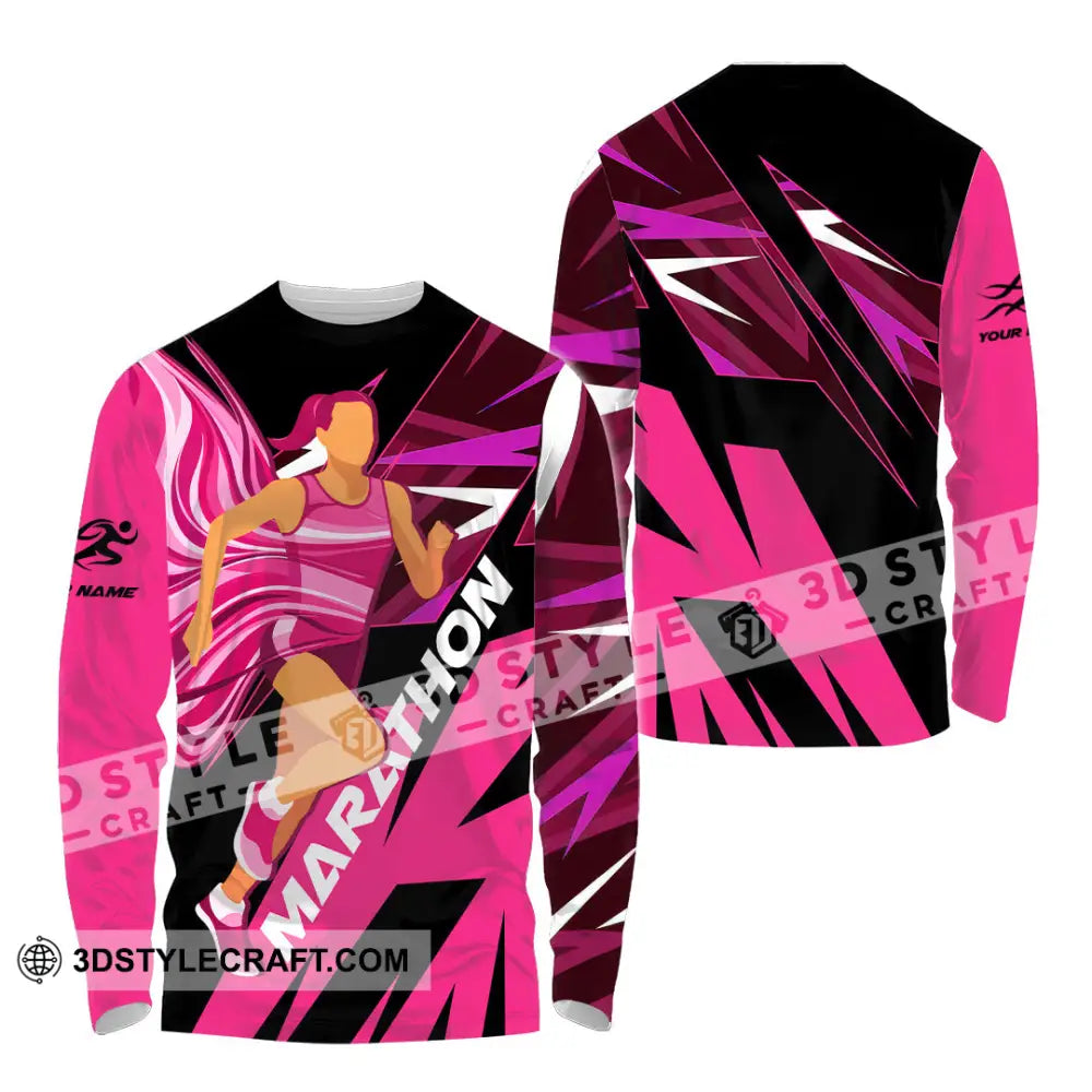 Unisex Shirt - Custom Marathon 3D Shirt Long Sleeve Shirt / S T-shirt