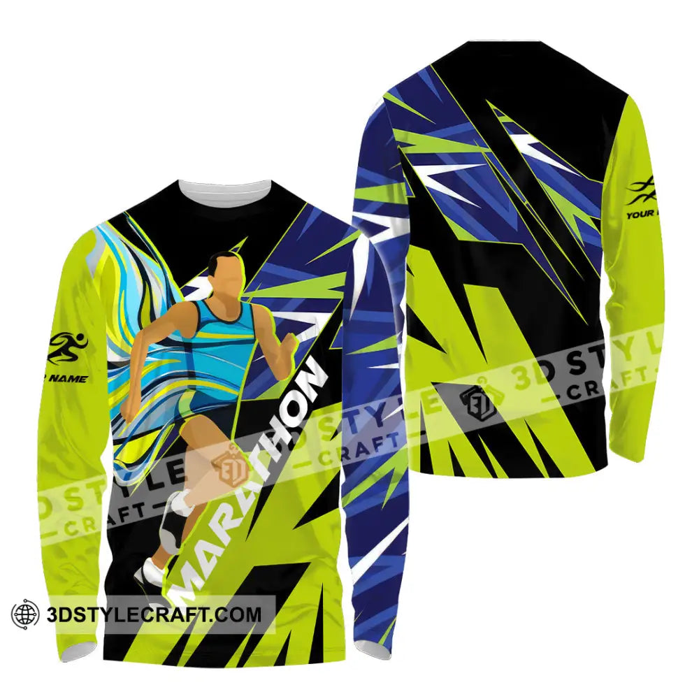 Unisex Shirt - Custom Marathon 3D Shirt Long Sleeve Shirt / S T-shirt