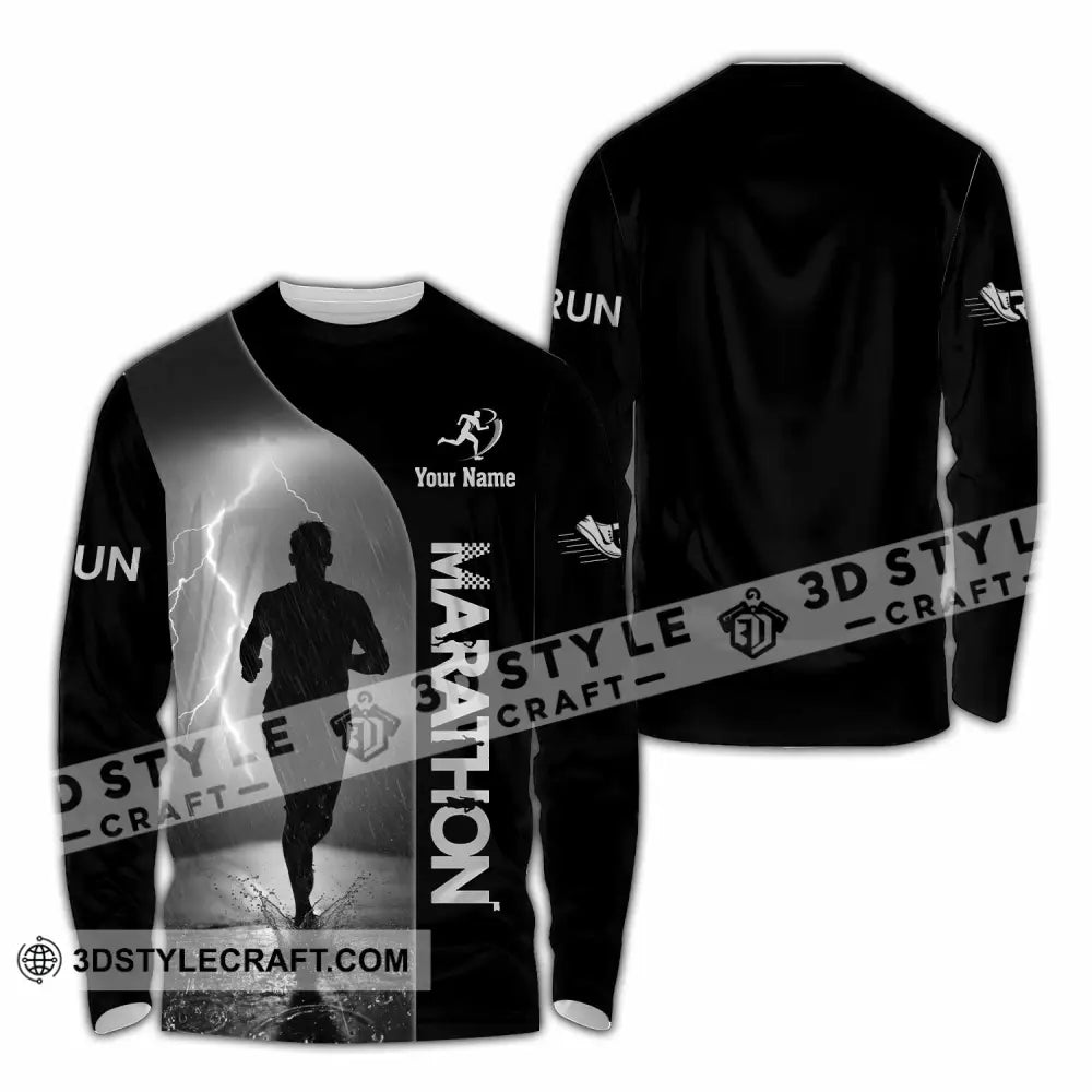 Unisex Shirt - Custom Marathon 3D Shirt Long Sleeve Shirt / S T-shirt
