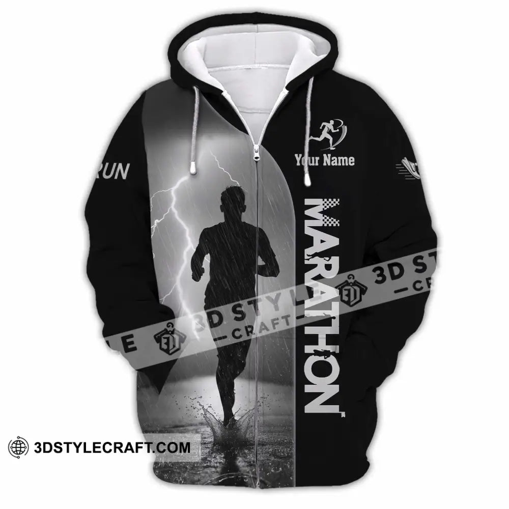 Unisex Shirt - Custom Marathon 3D Shirt Zipper Hoodie / S T-shirt