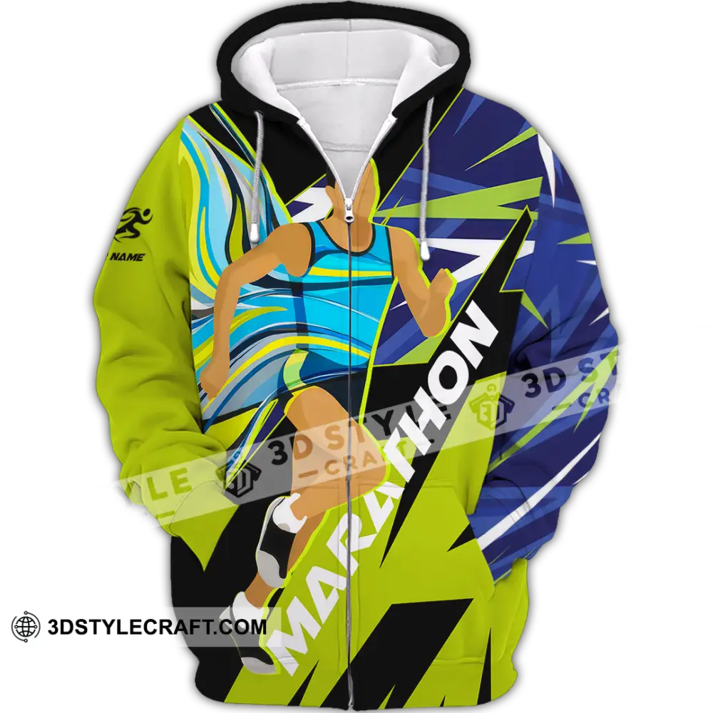Unisex Shirt - Custom Marathon 3D Shirt Zipper Hoodie / S T-shirt