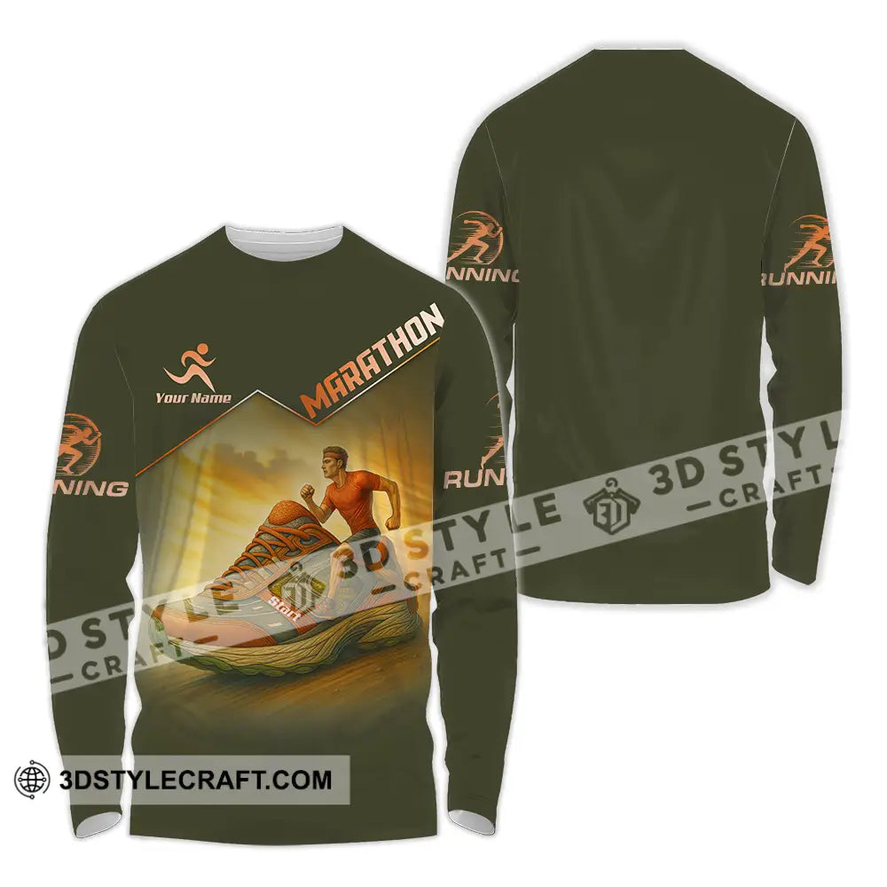 Unisex Shirt - Custom Marathon Running Lover Sport Shirt Long Sleeve Shirt / S T-shirt