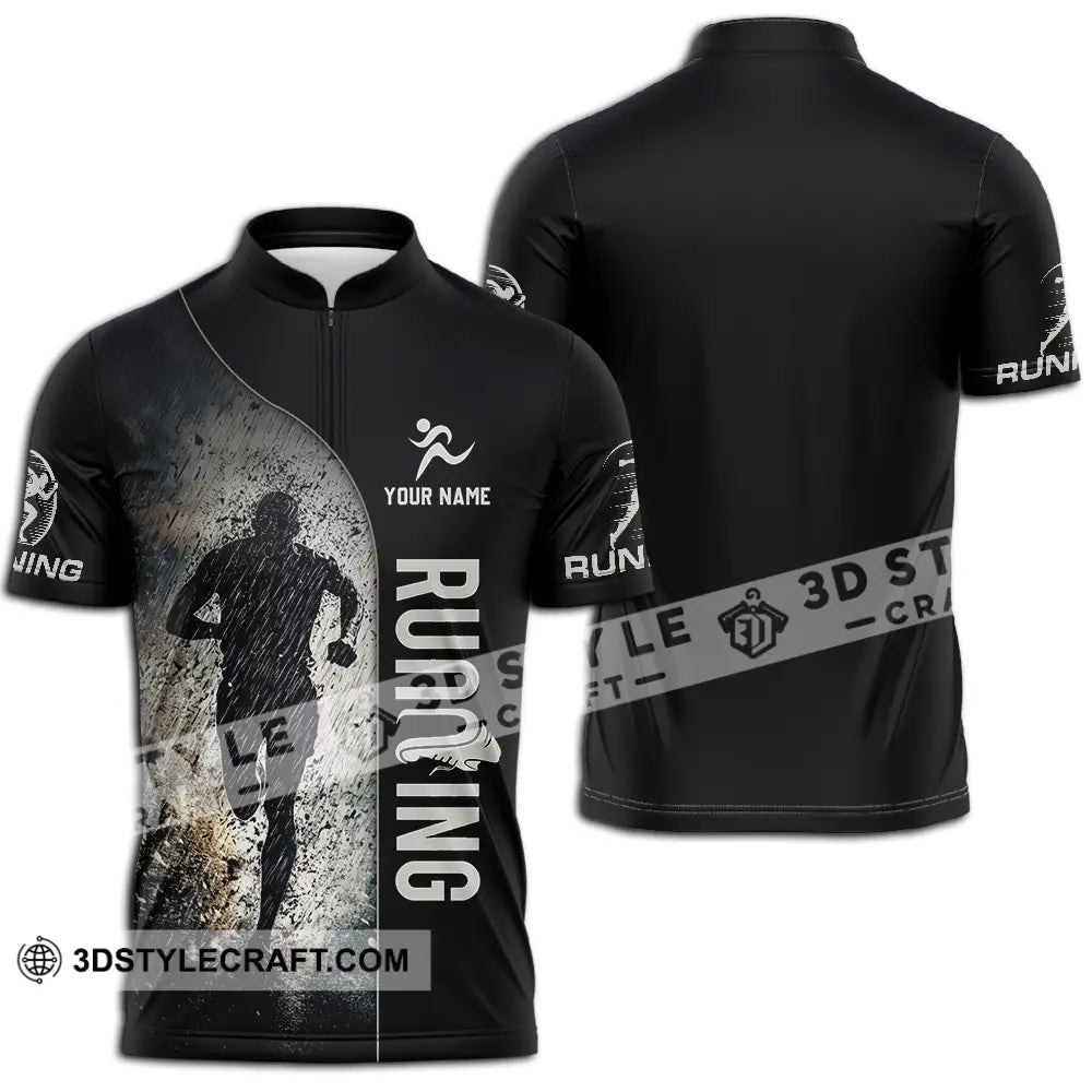 Unisex Shirt - Custom Marathon Running Lover Sport Shirt Zipper Polo Shirt / S T-shirt