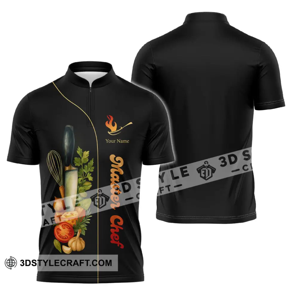 Unisex Shirt - Custom Master Chef Shirt Zipper Polo Shirt / S T-shirt