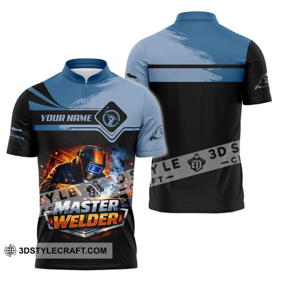Unisex Shirt - Custom Master Welder Shirt - Zipper Polo Shirt / S - T-shirt