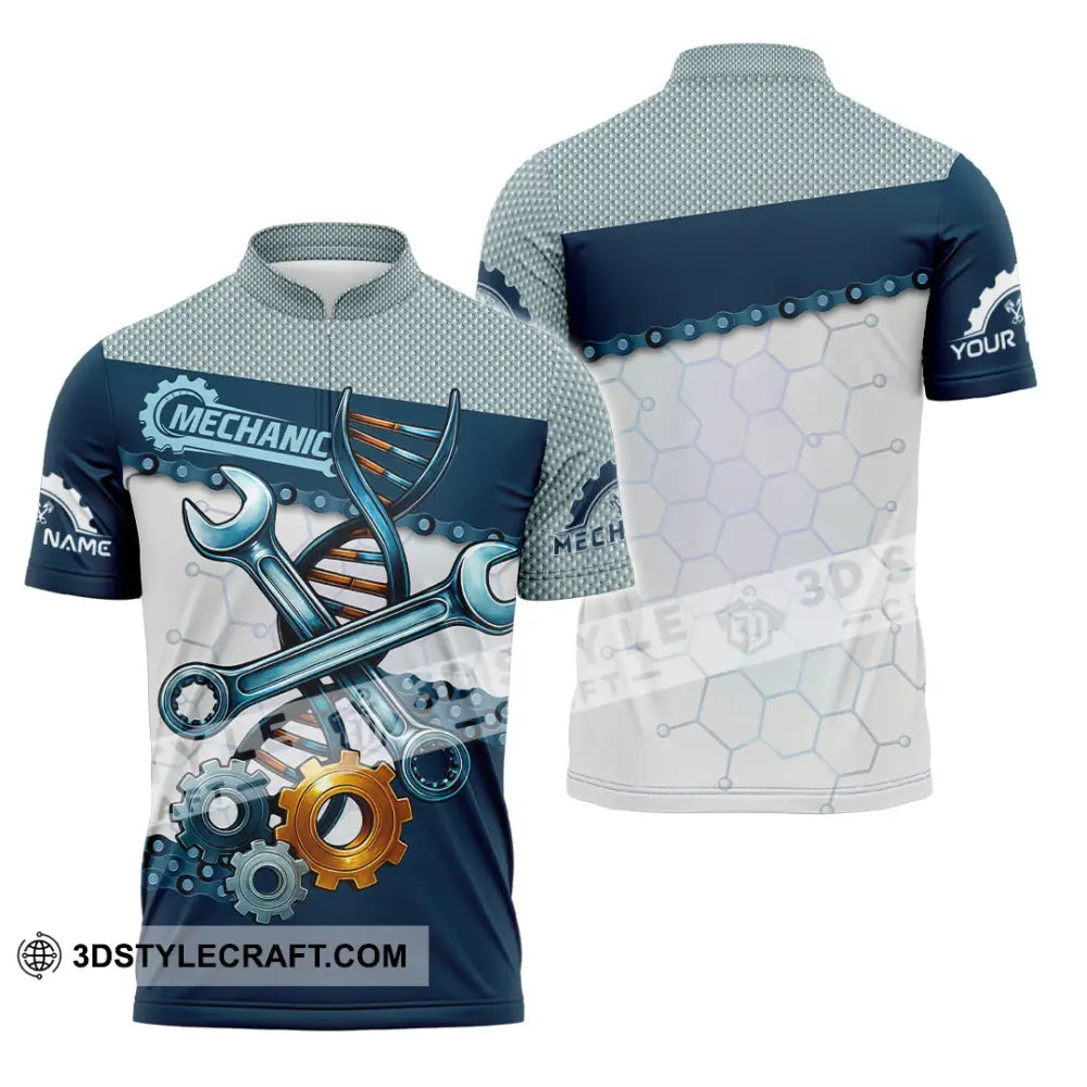 Unisex Shirt - Custom Mechanic Shirt - Zipper Polo Shirt / S - T-shirt