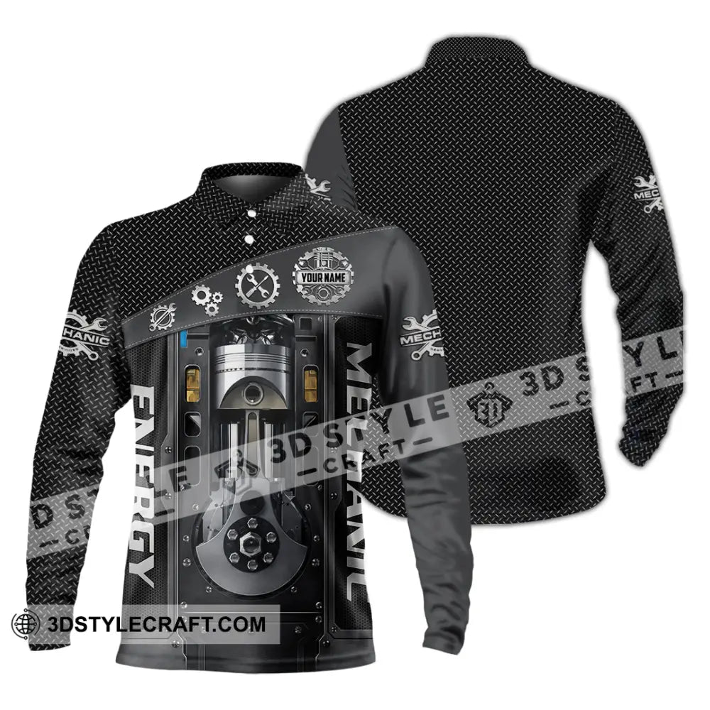 Unisex Shirt - Custom Mechanical Energy Shirt - Long Sleeve Polo / S - T-shirt