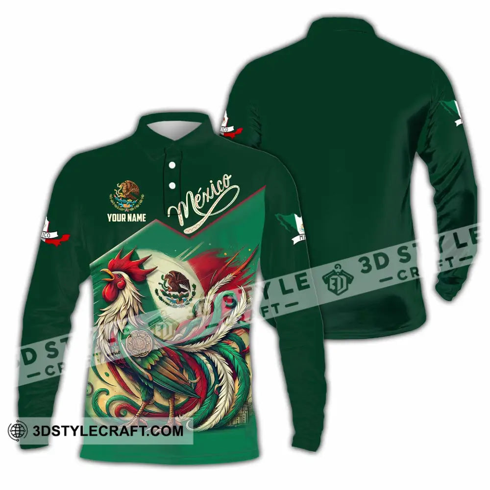 Unisex Shirt - Custom Mexico 3D Shirt Long Sleeve Polo / S T-shirt