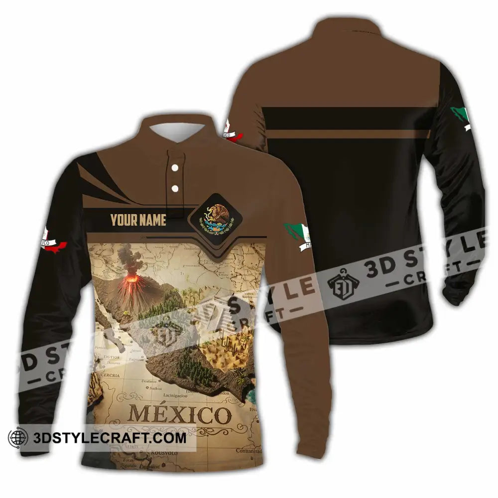 Unisex Shirt - Custom Mexico 3D Shirt Long Sleeve Polo / S T-shirt