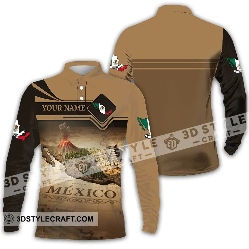 Unisex Shirt - Custom Mexico 3D Shirt Long Sleeve Polo / S T-shirt