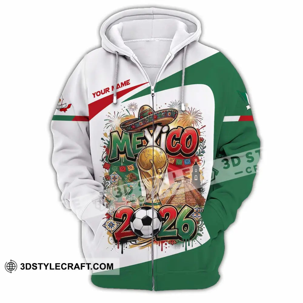 Unisex Shirt - Custom Mexico World Cup 2026 3D Shirt Zipper Hoodie / S T-shirt