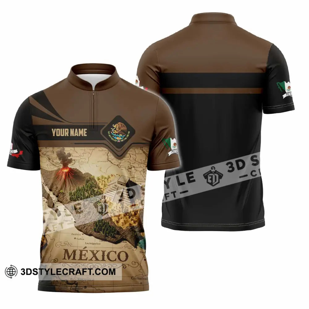Unisex Shirt - Custom Mexico 3D Shirt Zipper Polo Shirt / S T-shirt