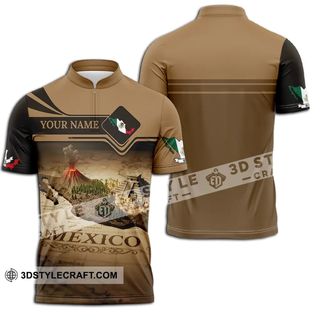 Unisex Shirt - Custom Mexico 3D Shirt Zipper Polo Shirt / S T-shirt