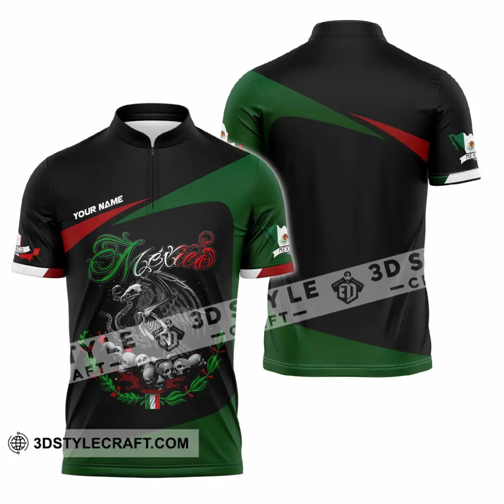 Unisex Shirt - Custom Mexico 3D Shirt Zipper Polo Shirt / S T-shirt