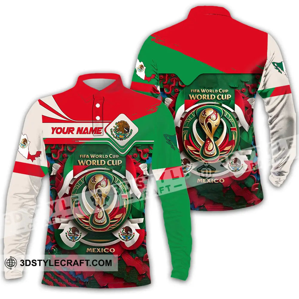 Unisex Shirt - Custom Mexico Fifa Club World Cup 2026 3D Shirt Long Sleeve Polo / S T-shirt