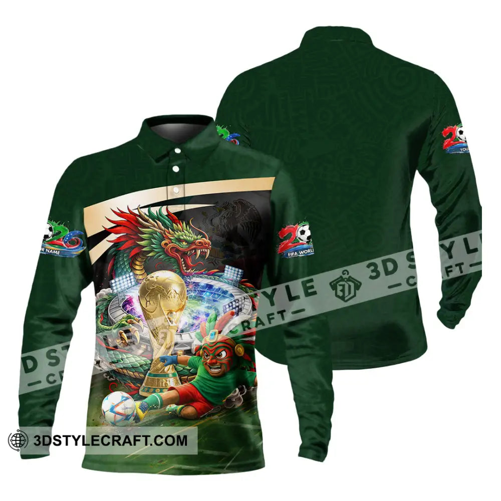Unisex Shirt - Custom Mexico FIFA World Cup 2026 3D Shirt Long Sleeve Polo / S T-shirt