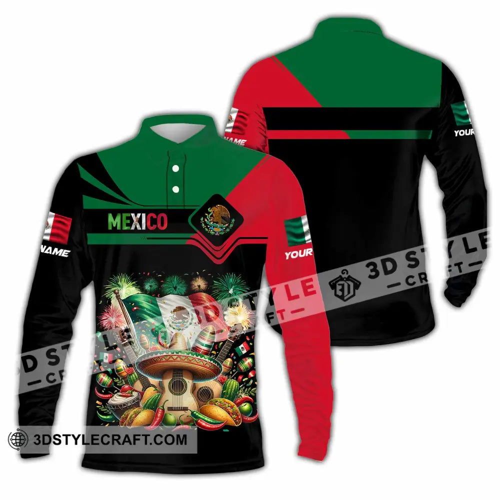 Unisex Shirt - Custom Mexico Shirt Long Sleeve Polo / S T-shirt