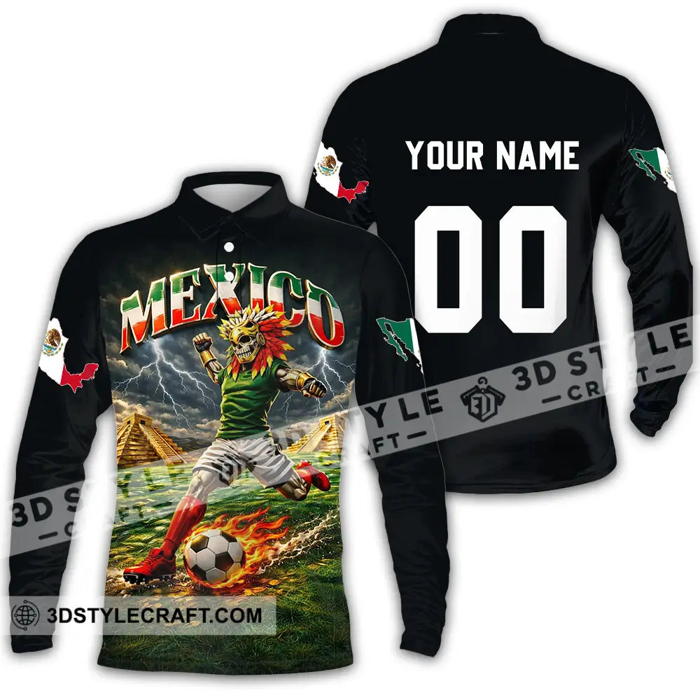 Unisex Shirt - Custom Mexico World Cup 2026 3D Shirt Long Sleeve Polo / S T-shirt