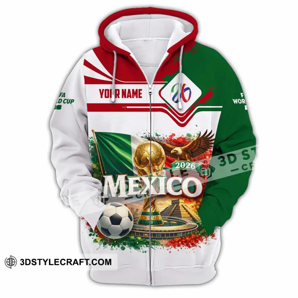Unisex Shirt - Custom Mexico World Cup 2026 3D Shirt Zipper Hoodie / S T-shirt
