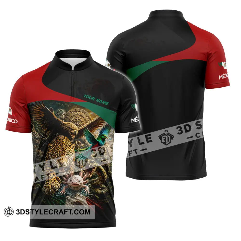 Unisex Shirt - Custom Mexico Shirt - Zipper Polo Shirt / S - T-shirt
