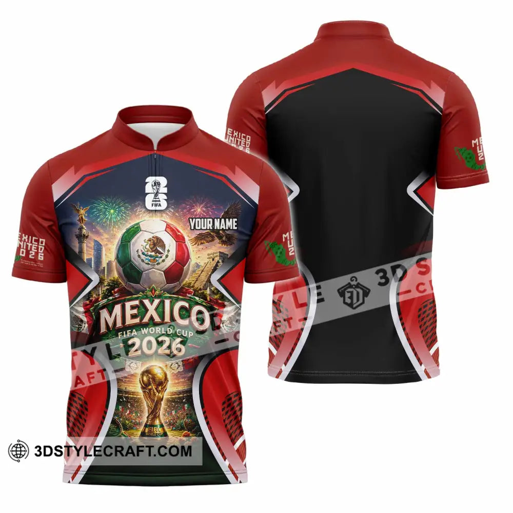 Unisex Shirt - Custom Mexico World Cup 2026 Shirt - Zipper Polo Shirt / S - T-shirt