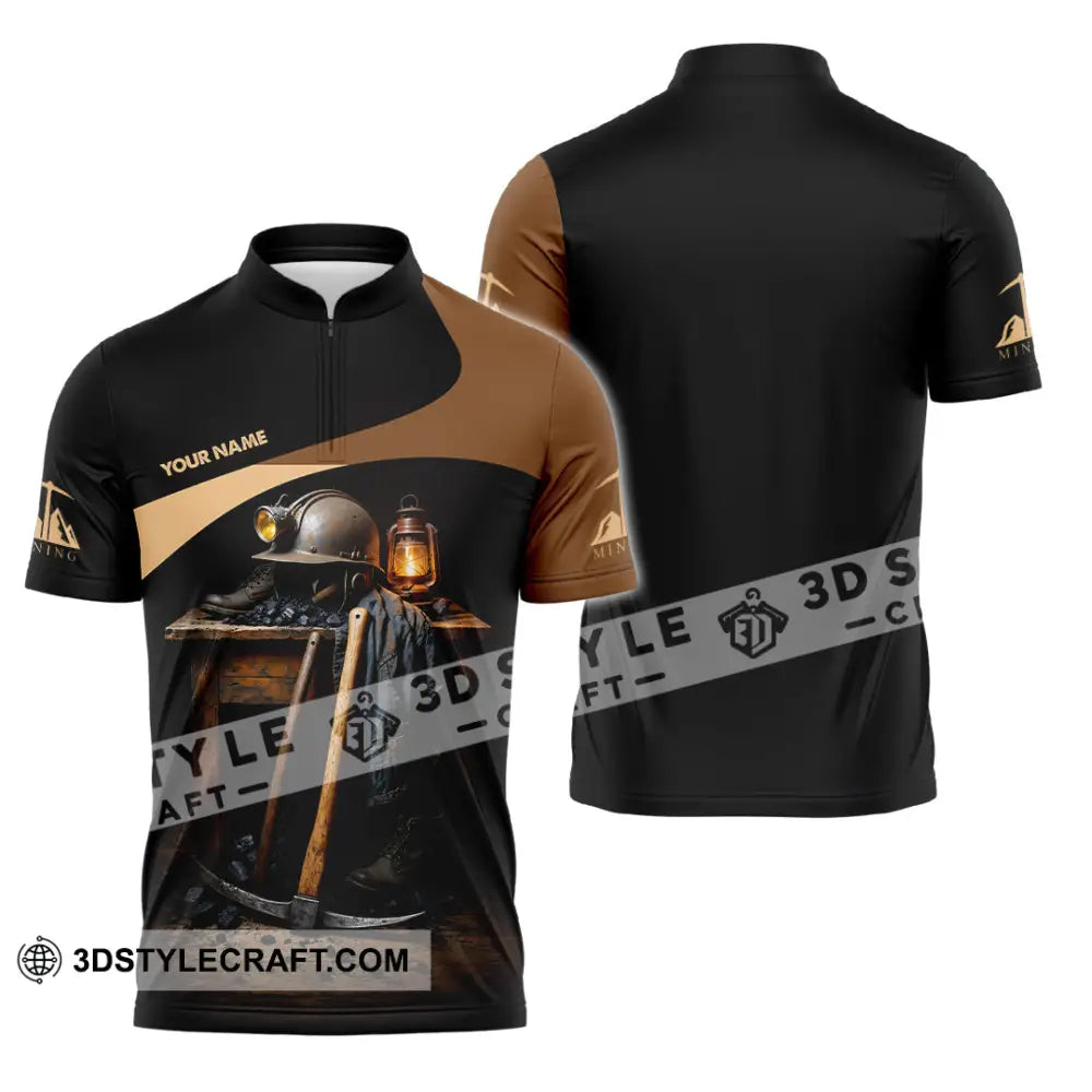 Unisex Shirt - Custom Mining Shirt - Zipper Polo Shirt / S - T-shirt