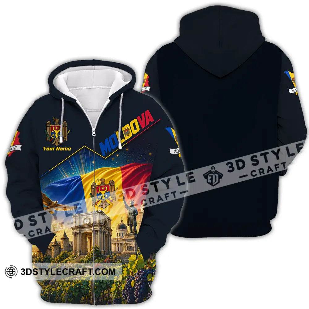 Unisex Shirt - Custom Moldova Shirt - Zipper Hoodie / S - T-shirt