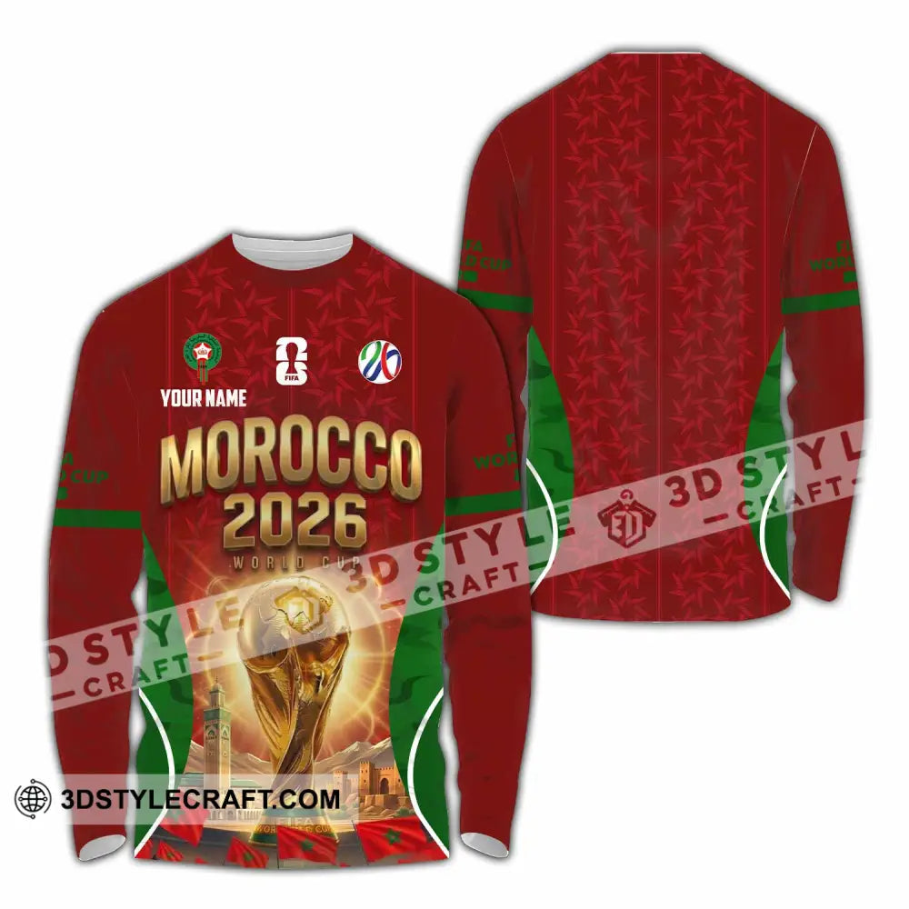 Unisex Shirt - Custom Morocco World Cup 2026 Shirt - Long Sleeve Shirt / S - T-shirt