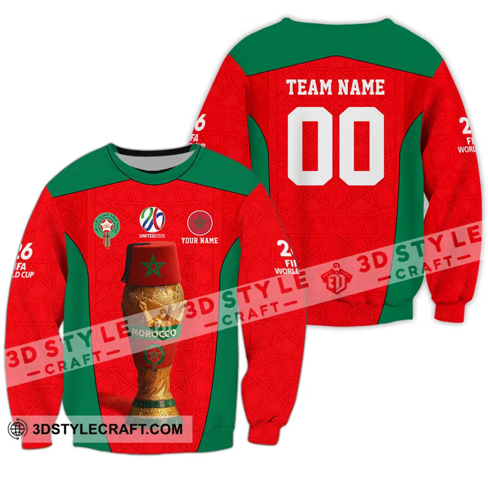 Unisex Shirt - Custom Morocco World Cup 2026 3D Shirt - Long Sleeve / S - T-shirt