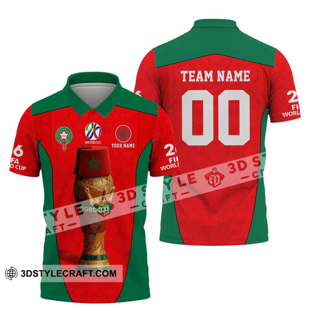 Unisex Shirt - Custom Morocco World Cup 2026 3D Shirt - Polo Shirt / S - T-shirt