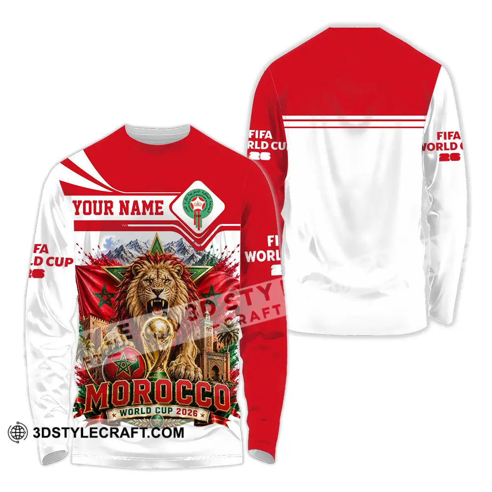 Unisex Shirt - Custom Morocco World Cup 2026 Shirt - Long Sleeve Shirt / S - T-shirt