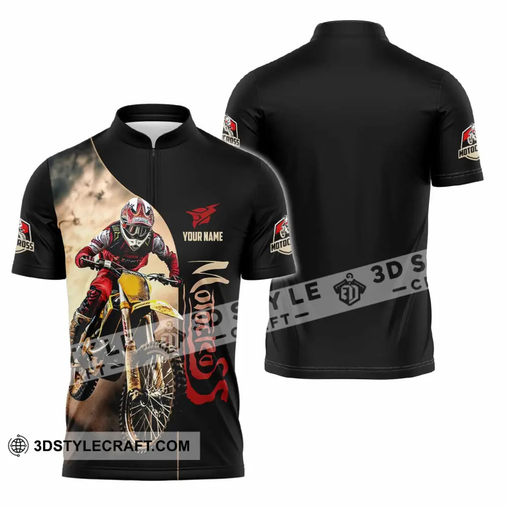 Unisex Shirt - Custom Motocross Shirt Zipper Polo Shirt / S T-shirt
