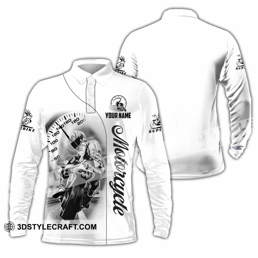 Unisex Shirt - Custom Motorcycle 3D Shirt Long Sleeve Polo / S T-shirt