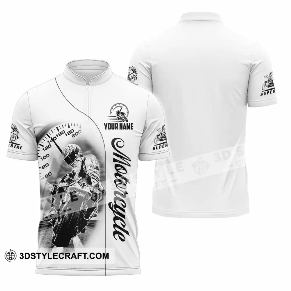 Unisex Shirt - Custom Motorcycle 3D Shirt Zipper Polo Shirt / S T-shirt