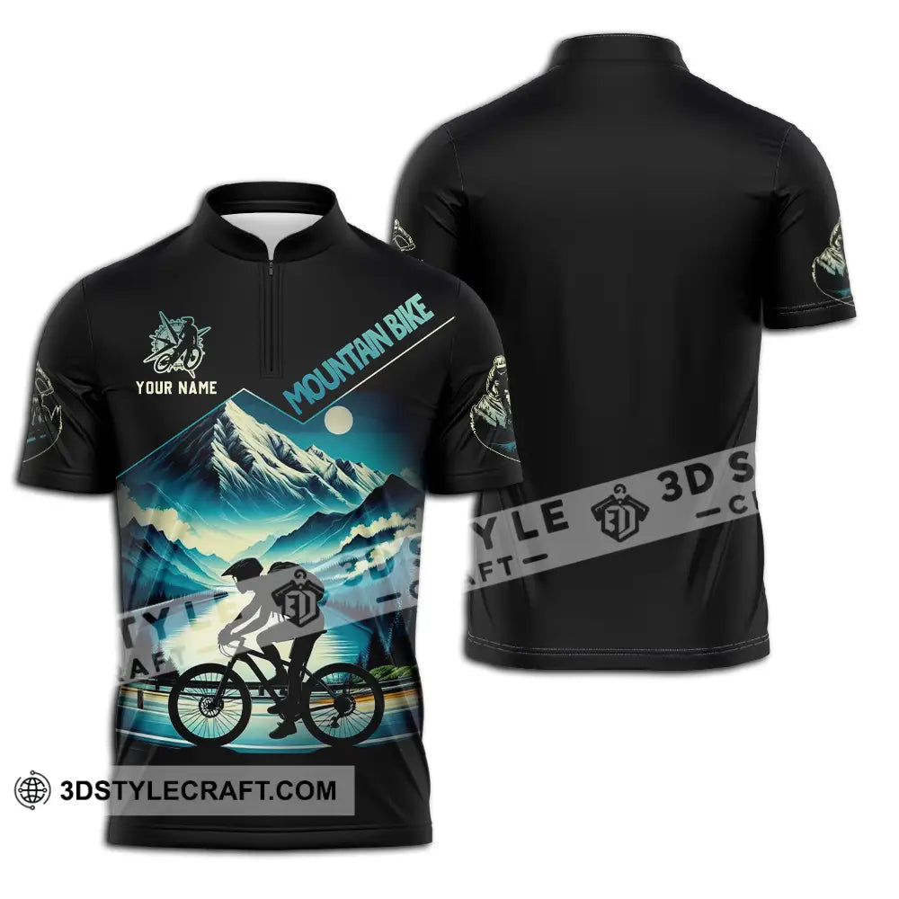 Unisex Shirt - Custom Mountain Bike 3D Shirt Zipper Polo Shirt / S T-shirt