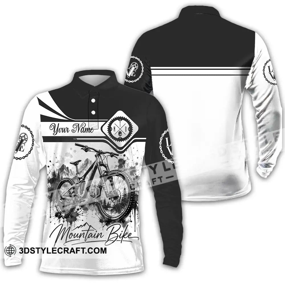 Unisex Shirt - Custom Mountain Bike Shirt - Long Sleeve Polo / S - T-shirt