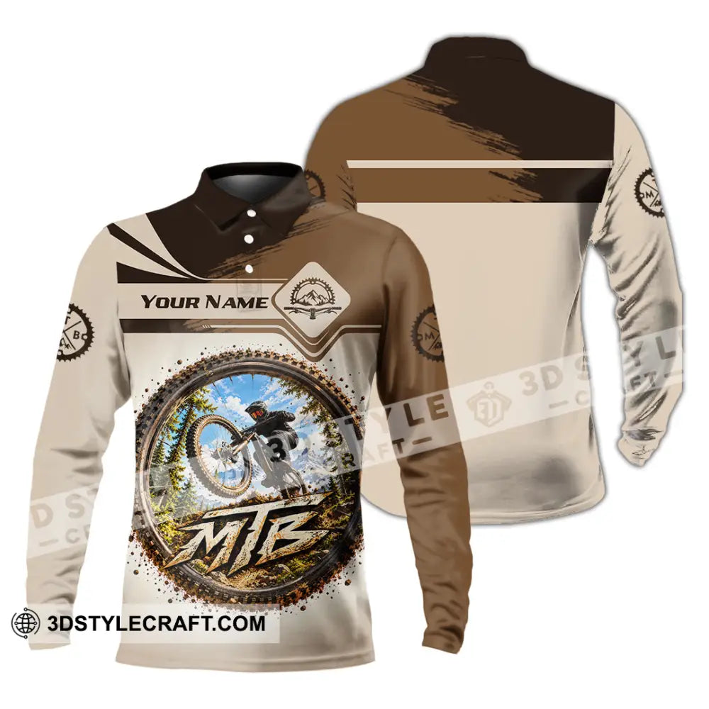 Unisex Shirt - Custom Mountain Bike Shirt - Long Sleeve Polo / S - T-shirt