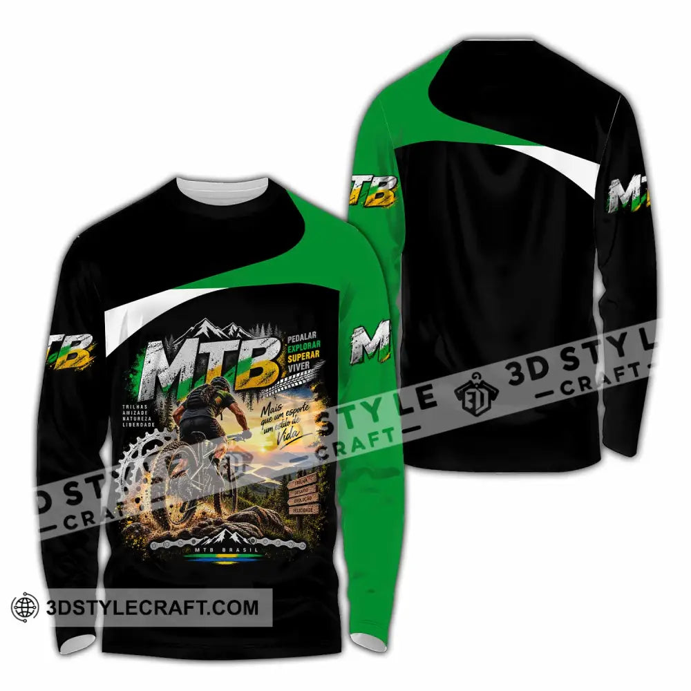 Unisex Shirt - Custom Mountain Bike Shirt - Long Sleeve Shirt / S - T-shirt