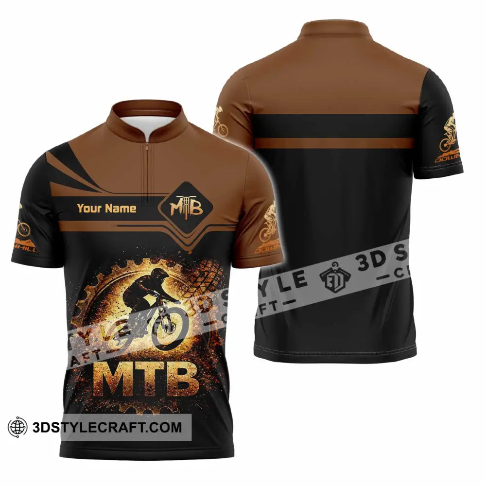 Unisex Shirt - Custom Mountain Bike Shirt - Zipper Polo Shirt / S - T-shirt