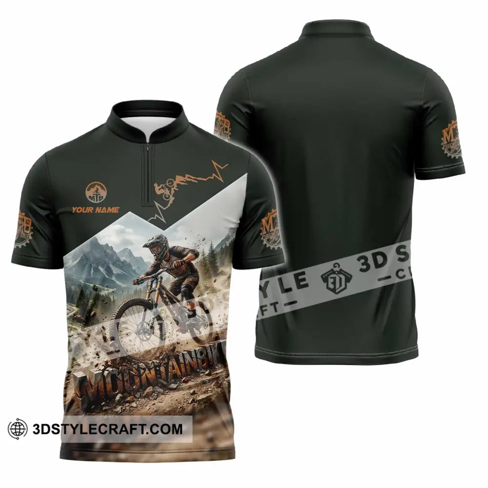 Unisex Shirt - Custom Mountain Bike Shirt - Zipper Polo Shirt / S - T-shirt